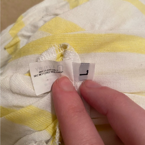 Luxury Apparel White and Yellow Stripe Long Sleeve Shirt Size L - Picture 5 of 5